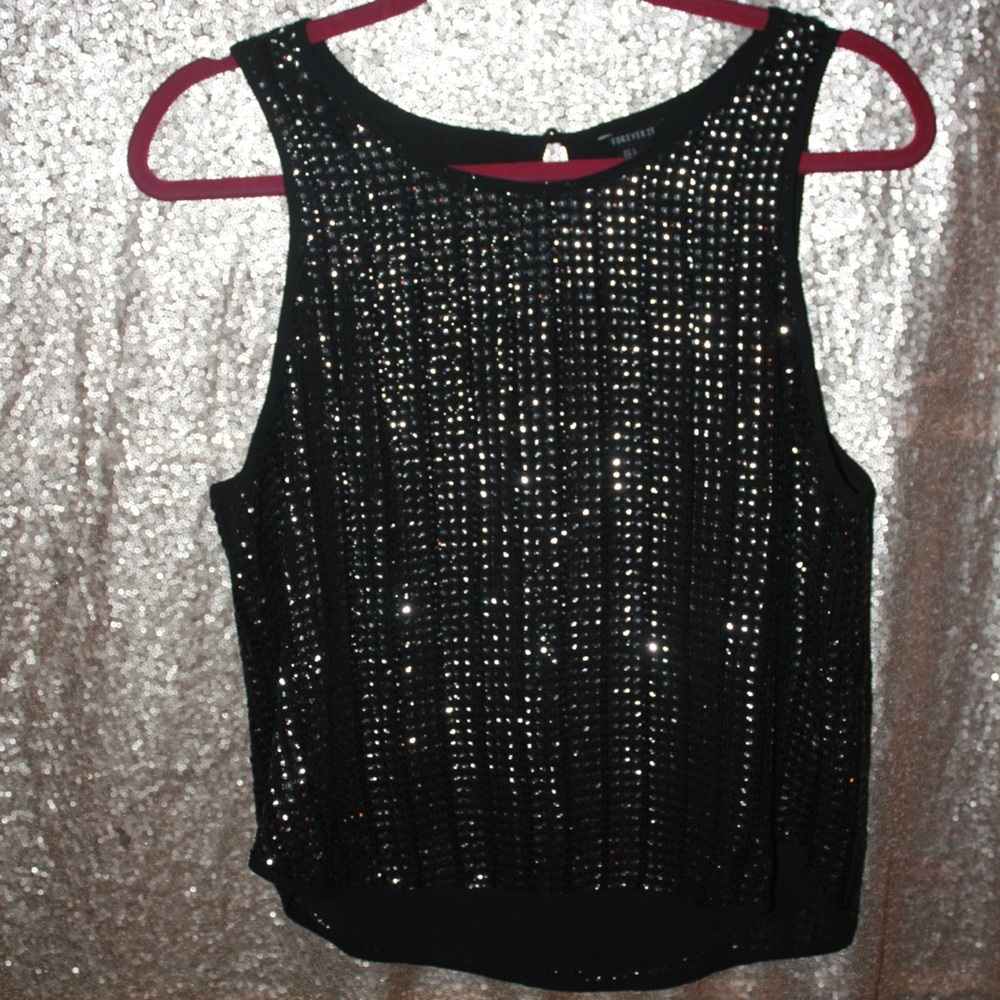 Forever 21 Black Sequin Tank